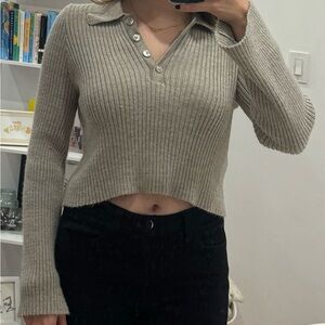 Mango - cropped sweater, size M, cream